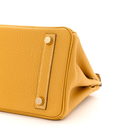 Hermes Togo Horseshoe Birkin 25 Jaune Ambre 10 of 11