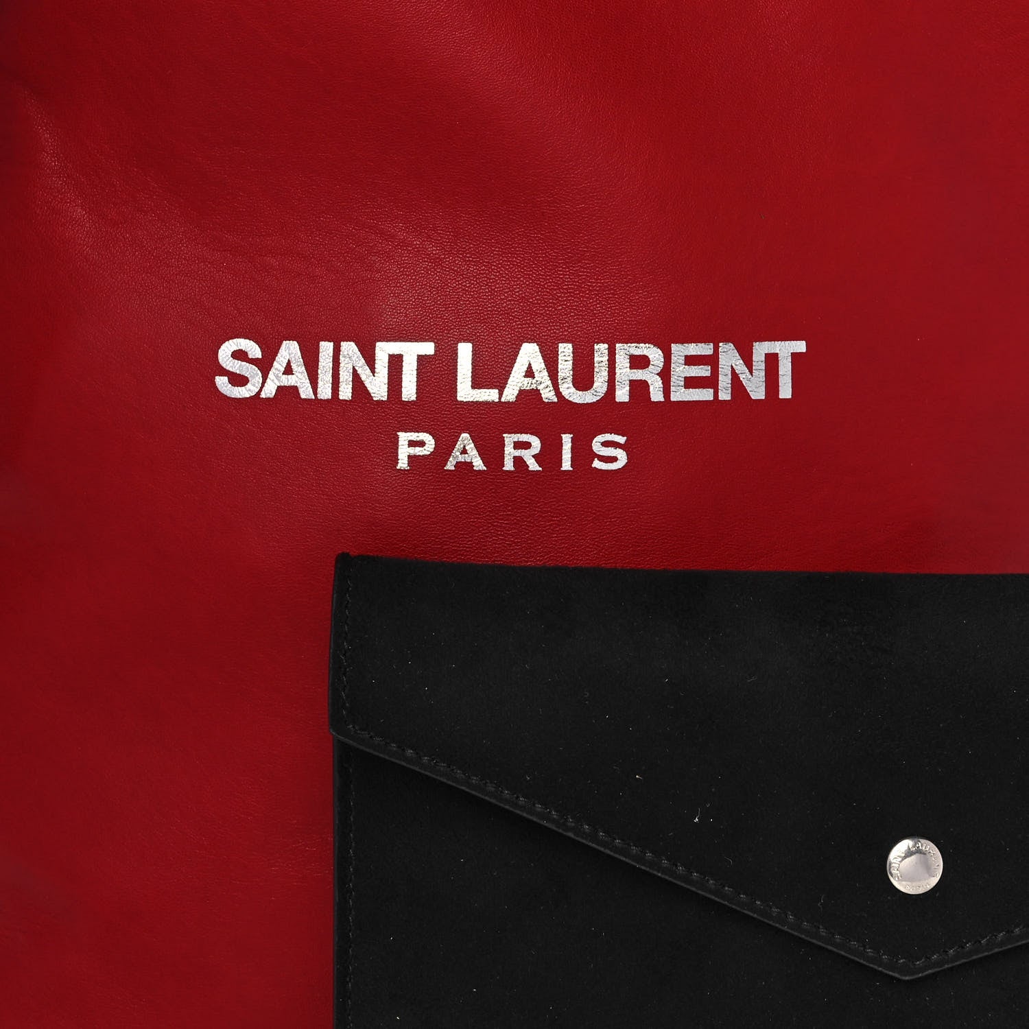 Saint Laurent Lambskin Teddy Drawstring Bag Eros Red 13 of 16