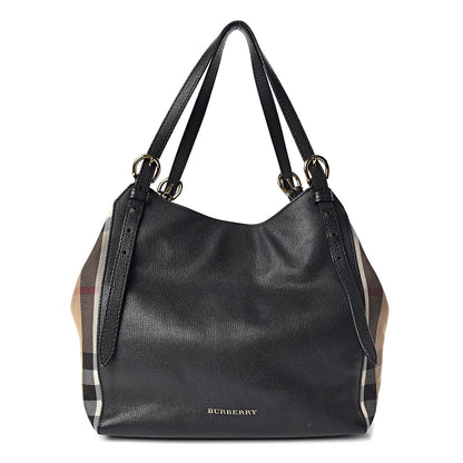 Burberry Grainy Calfskin House Check Small Canterbury Black 1 of 10