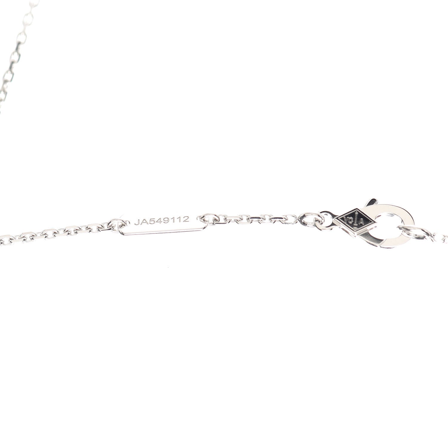 Van Cleef & Arpels 18K White Gold Mother of Pearl Vintage Alhambra Pendant Necklace 5 of 8