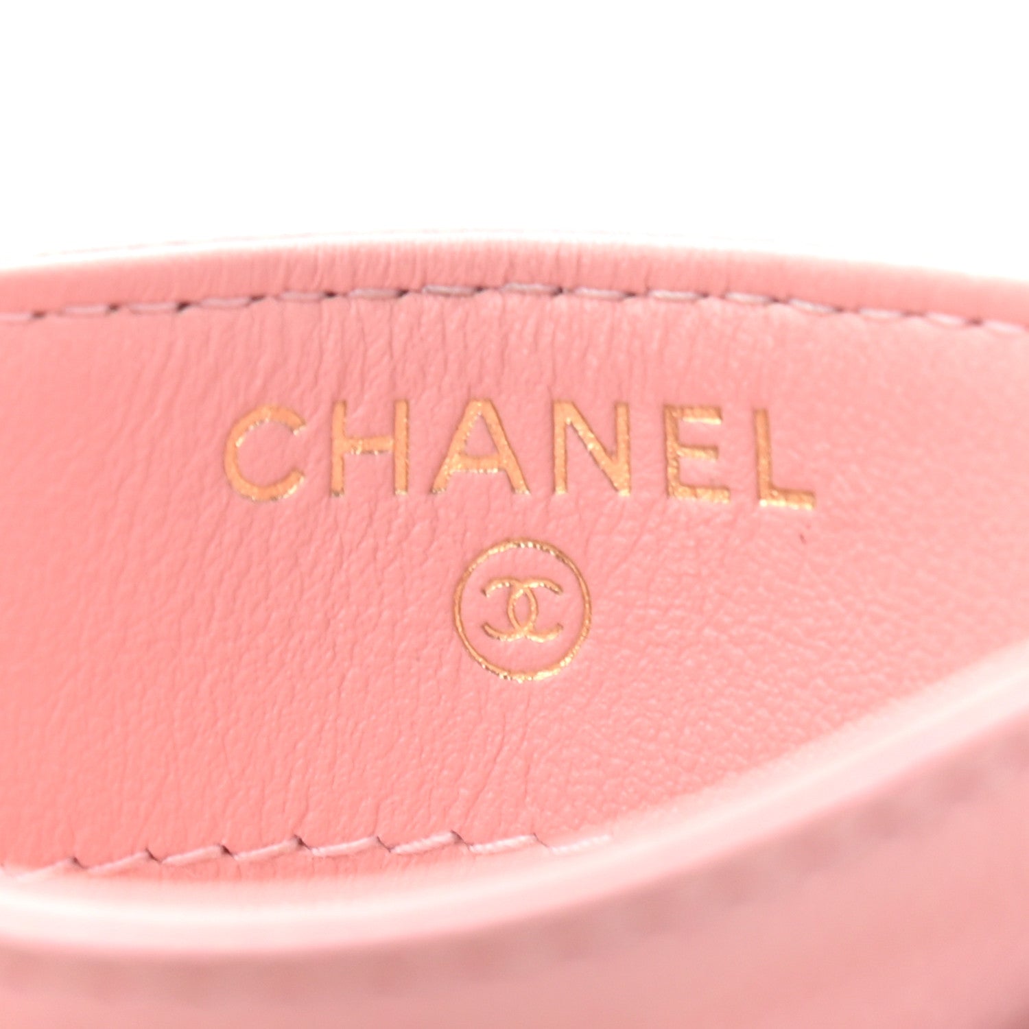 Chanel Caviar Flat Chevron Quilted Card Holder Wallet Pink 6 of 10