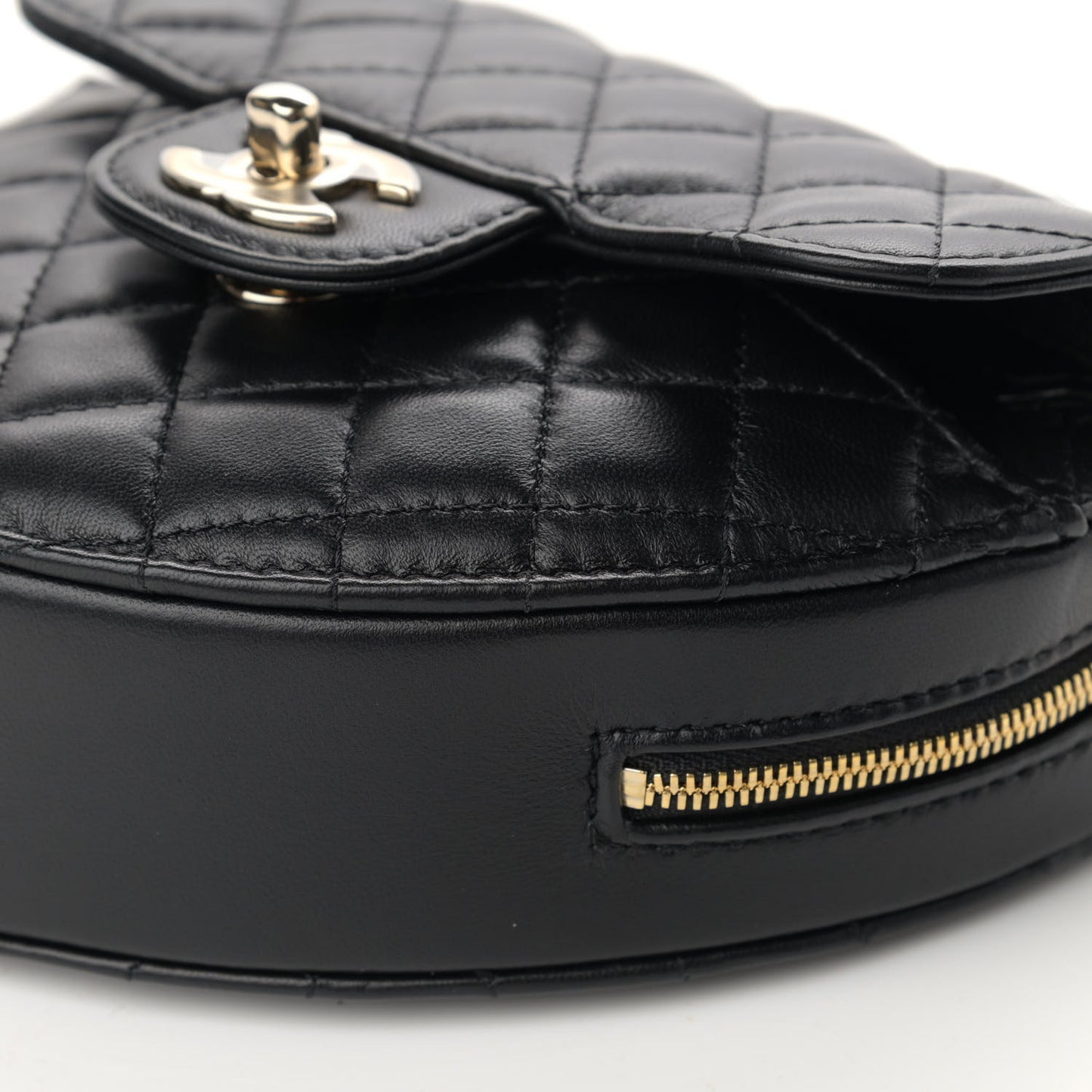 Lambskin Quilted CC In Love Heart Bag Black