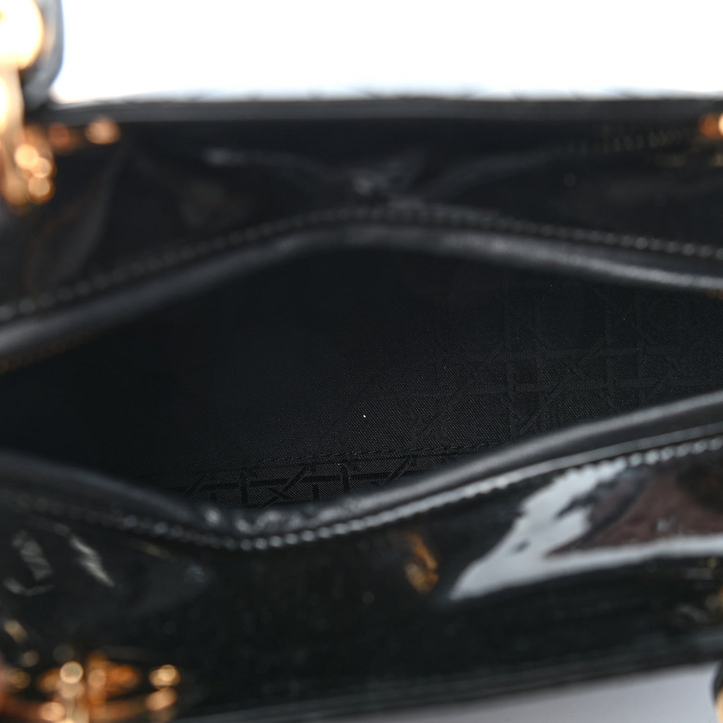 Patent Cannage Medium Lady Dior Black