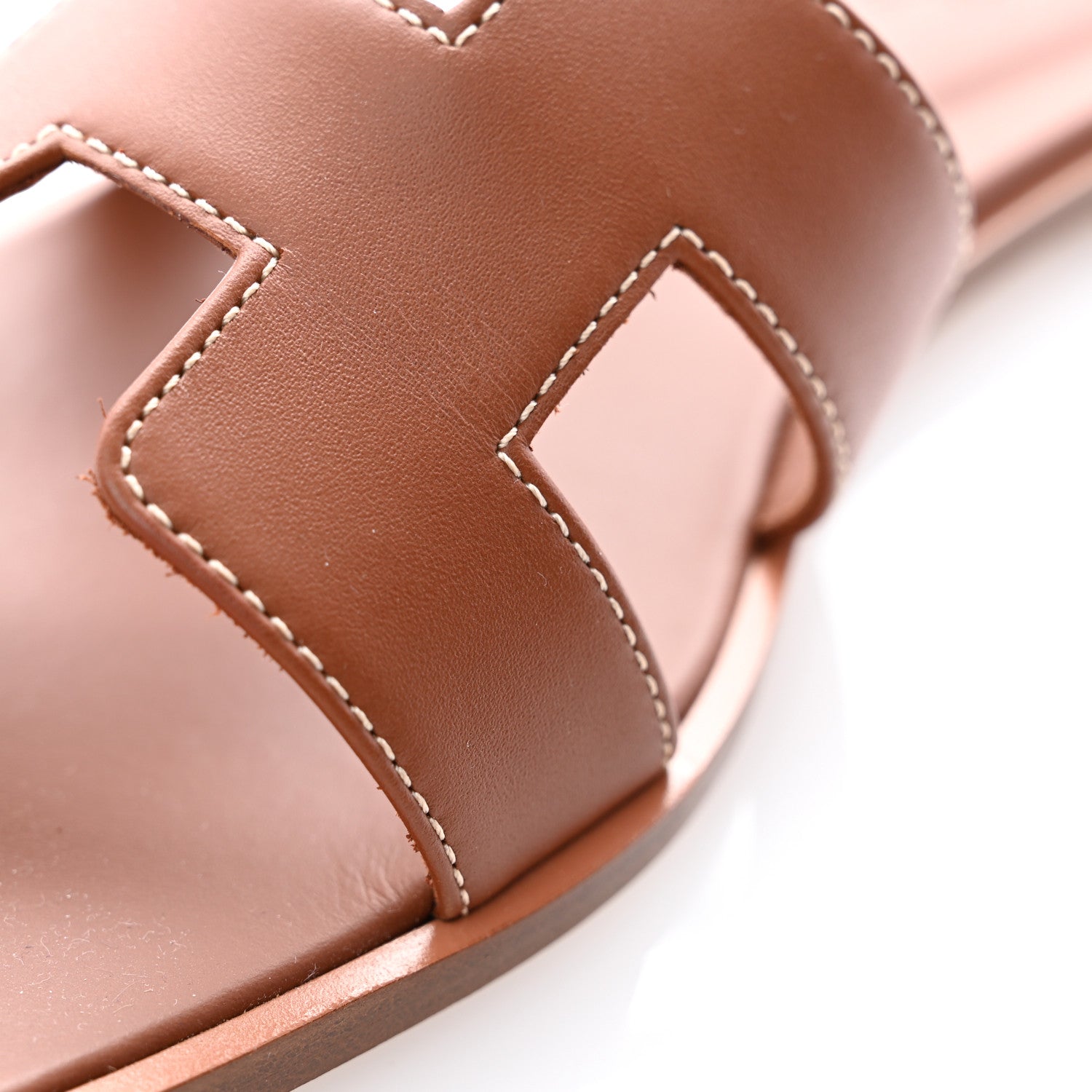 Hermes Box Calfskin Oran Sandals 37.5 Gold 9 of 10