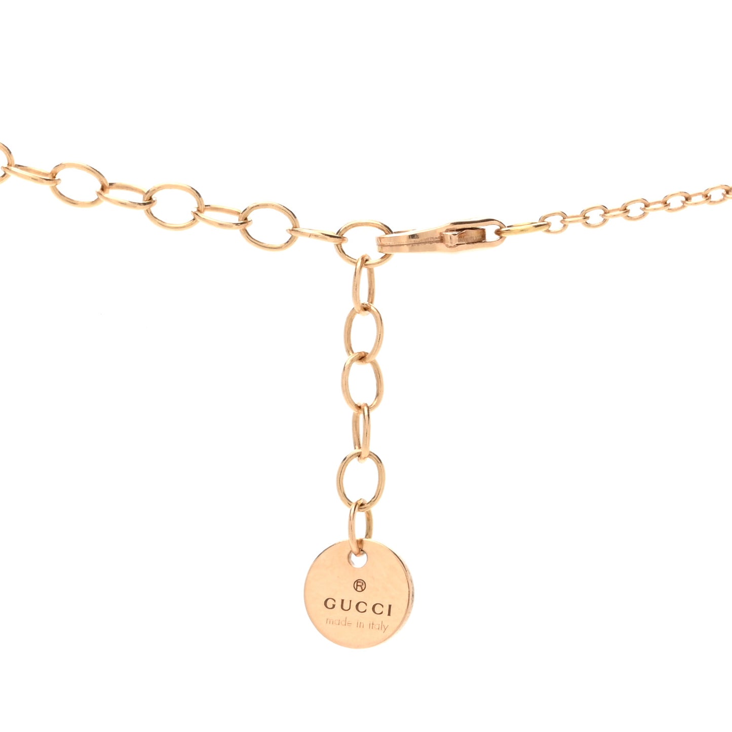 18K Rose Gold Enamel Icon Blooms Necklace White