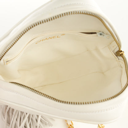 Chanel Lambskin Quilted Tassel Clutch White 8 of 8