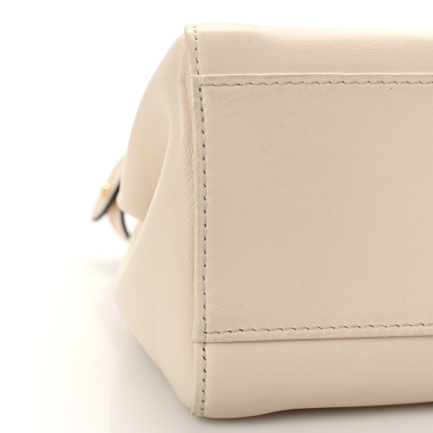 Fendi Vitello Seta Snakeskin Shiny Nappa Monster Eyes Mini Peekaboo Iconic Satchel White Black 8 of 9