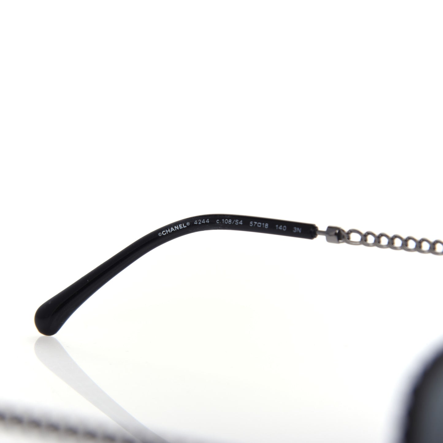 Square Removable Chain Pearl Sunglasses 4244 Black