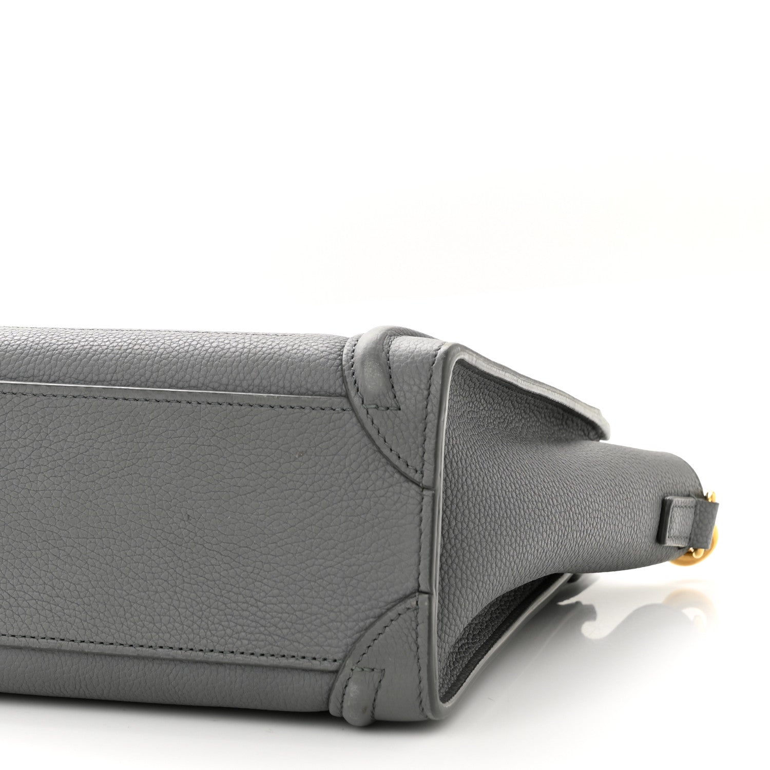 Celine Drummed Calfskin Nano Luggage Kohl 9 of 16