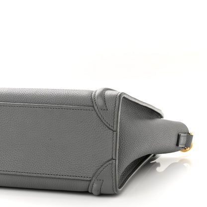 Celine Drummed Calfskin Nano Luggage Kohl 9 of 16
