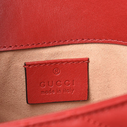 Gucci Calfskin Matelasse Super Mini GG Marmont Shoulder Bag Hibiscus Red 6 of 11