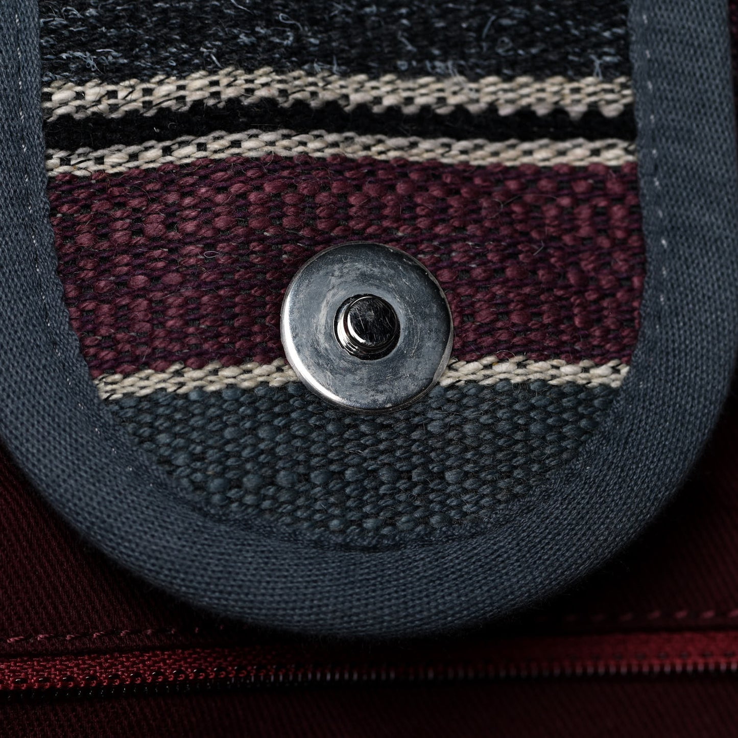 Striped Canvas Medium Deauville Tote Grey