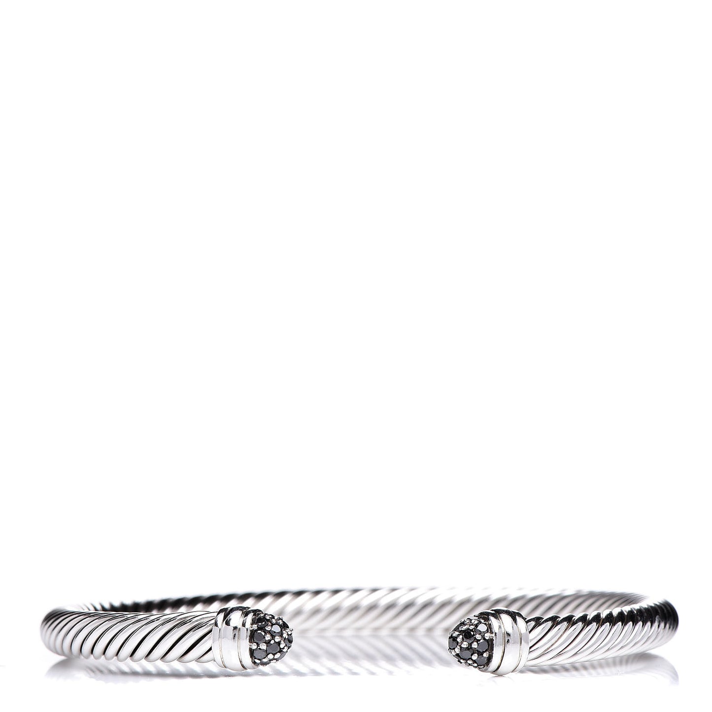 Sterling Silver Black Diamond 5mm Cable Classics Bracelet