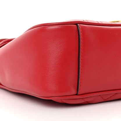 Gucci Calfskin Matelasse Small GG Marmont Shoulder Bag Hibiscus Red 9 of 11