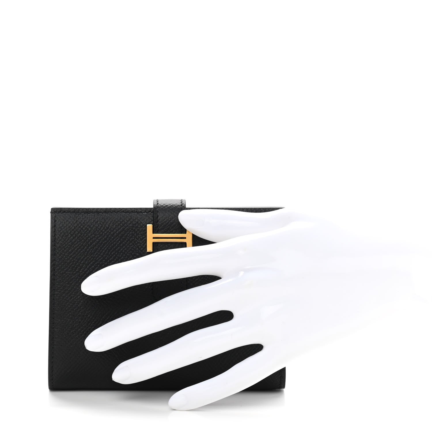 Hermes Epsom Bearn Compact Wallet Black 2 of 8