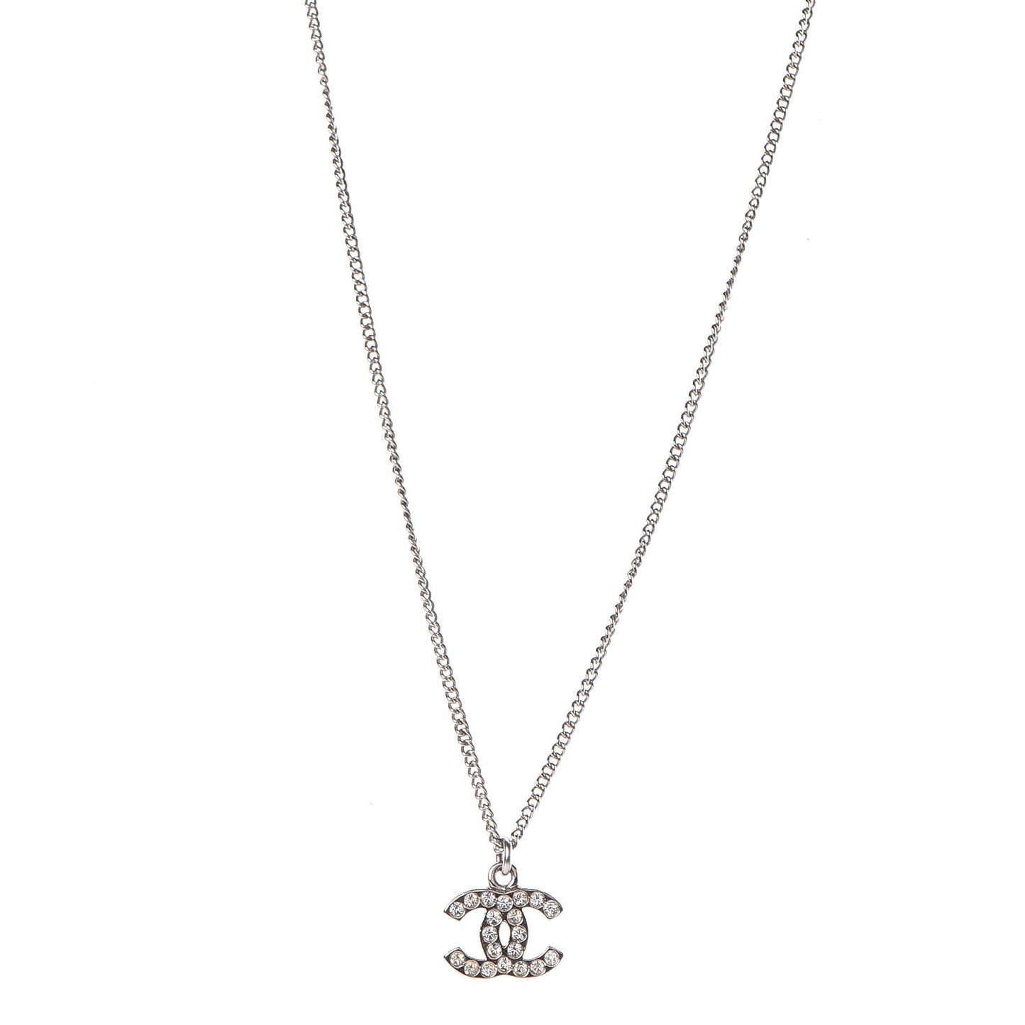 Crystal Timeless CC Necklace Silver