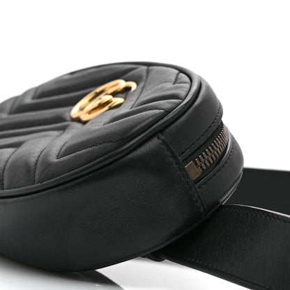 Gucci Calfskin Matelasse GG Marmont Belt Bag 85 34 Black 10 of 10