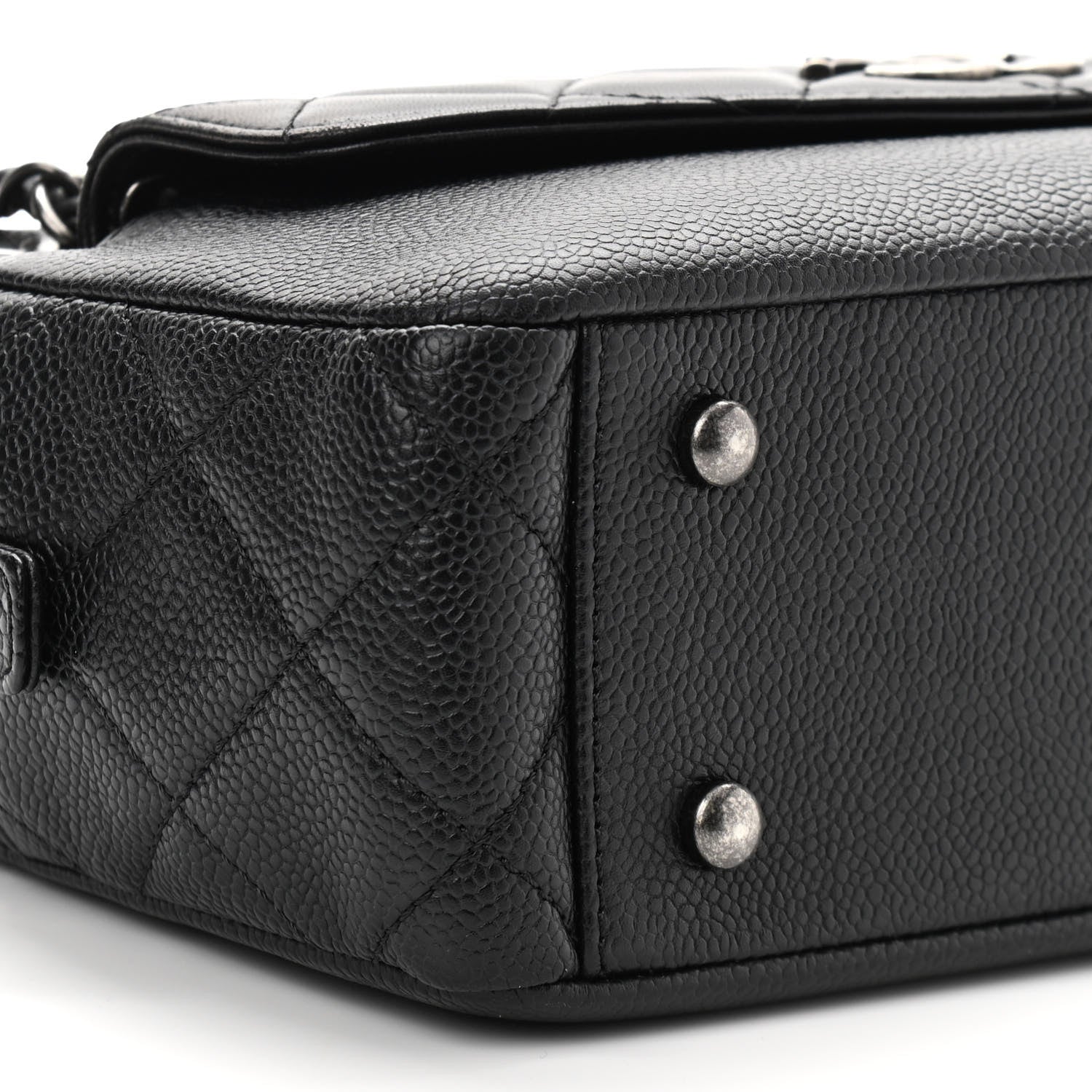 Chanel Caviar Lambskin Quilted Coco Break Camera Case Black 10 of 12