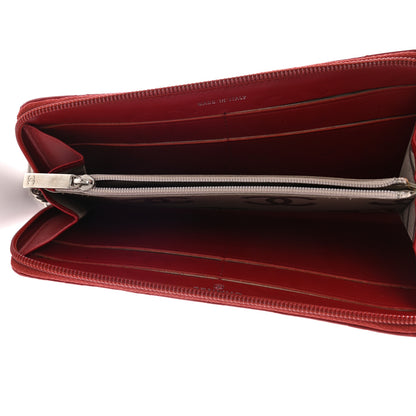 Chanel Calfskin Quilted Cambon Zip Around Organizer Wallet Red 5 of 14