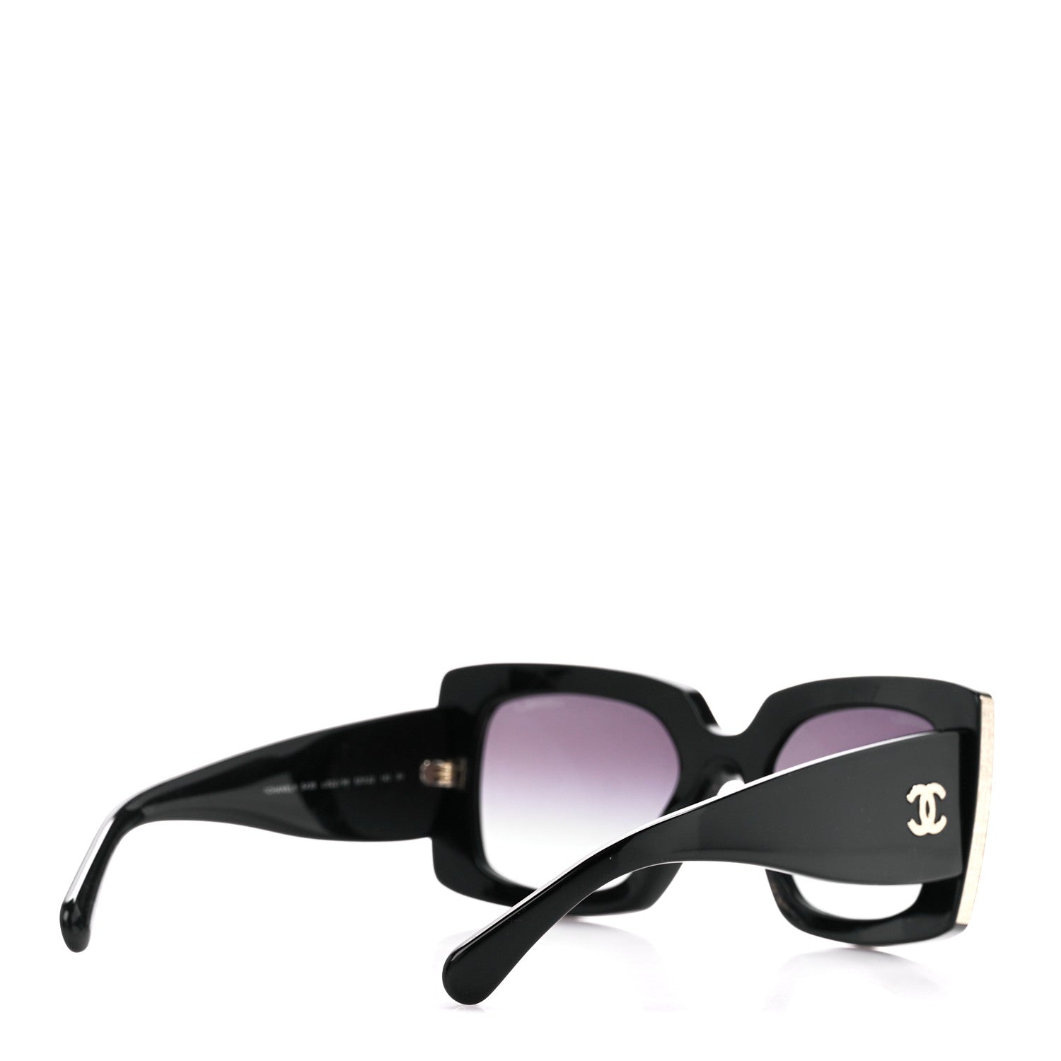 Chanel Acetate Rectangle Sunglasses 5435 Black 4 of 8