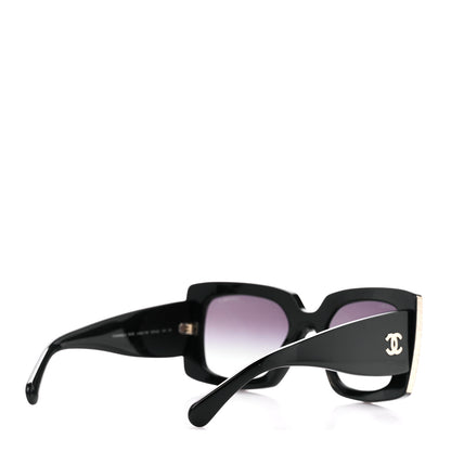 Chanel Acetate Rectangle Sunglasses 5435 Black 4 of 8