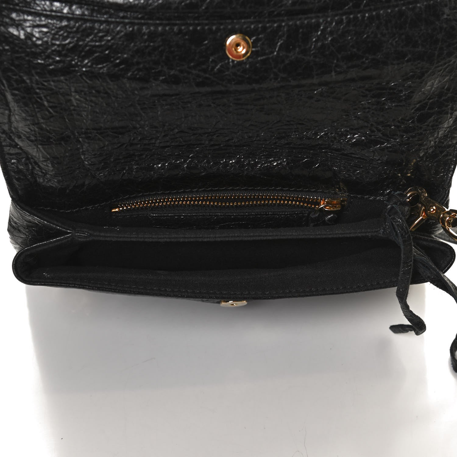 Balenciaga Agneau Classic Gold Hardware Mini Envelope Strap Clutch Black 5 of 12