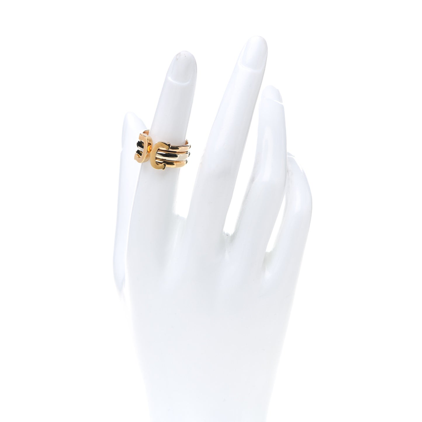18K Pink Yellow White Gold 8mm C De Cartier Ring 50 5.25