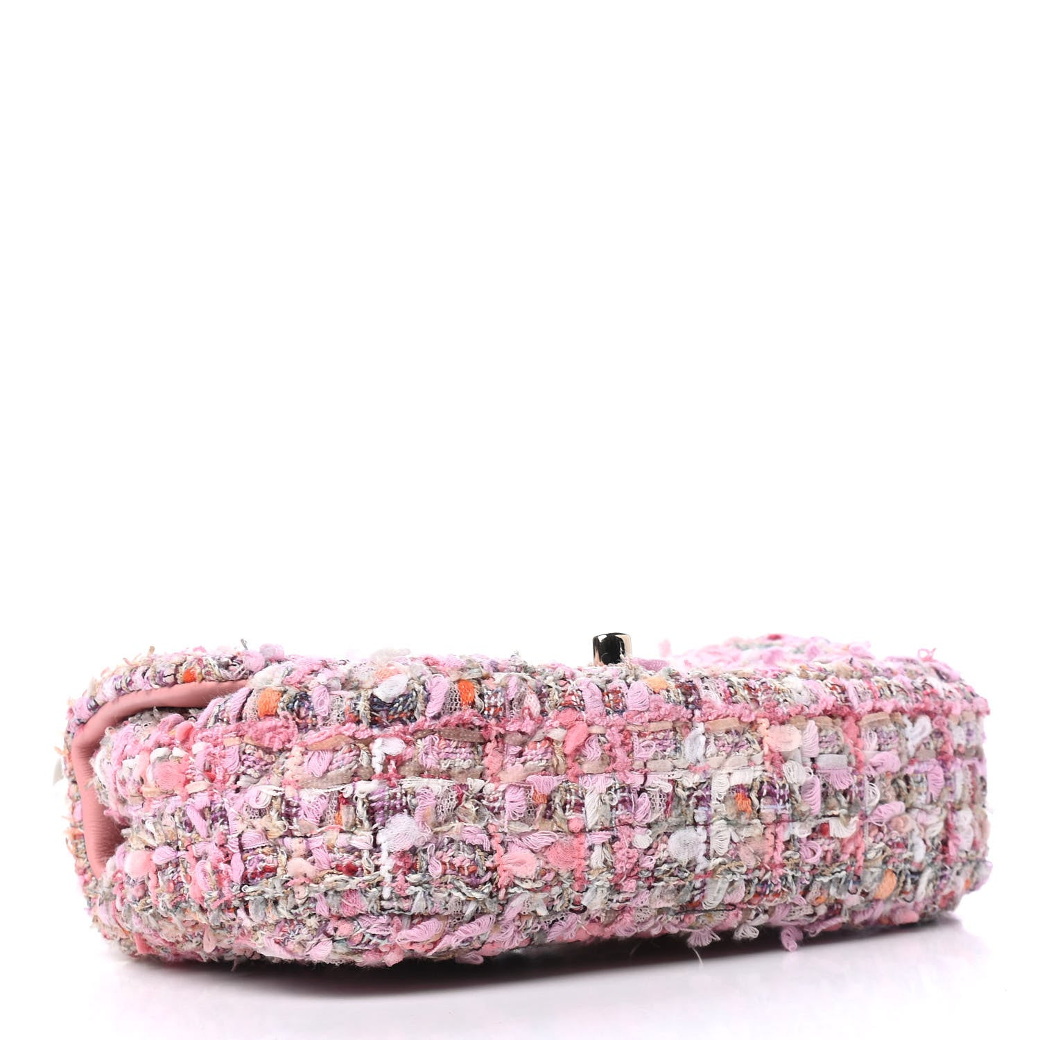 Chanel Tweed Mini Pearl Handle Flap Pink Beige Orange Ecru 3 of 4
