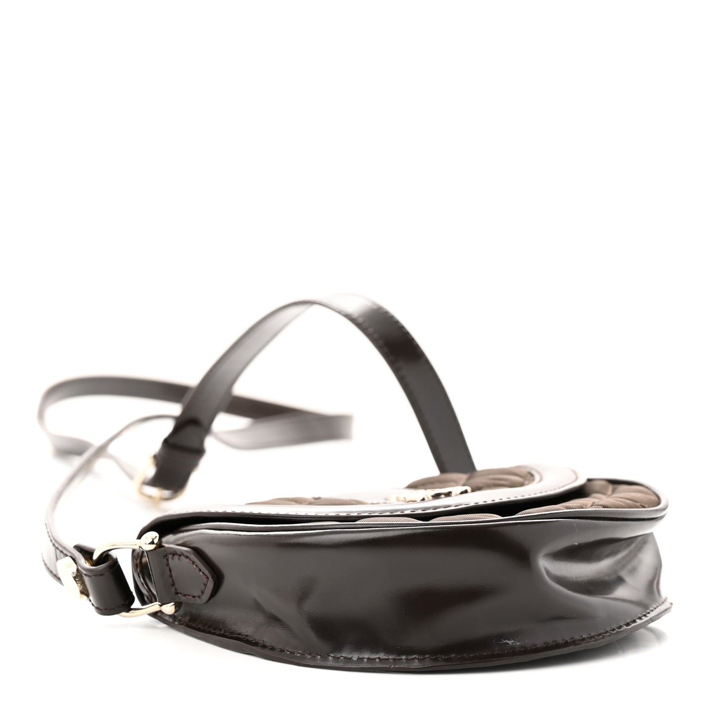 Nylon Quilted Crossbody Dark Brown