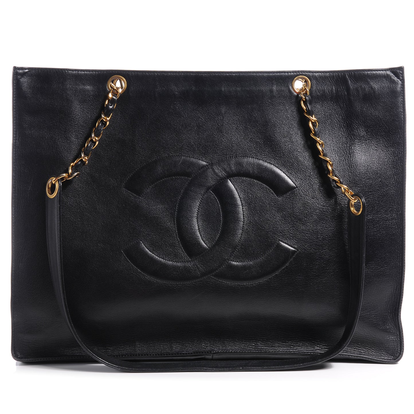 Lambskin Jumbo CC Shoulder Bag Black
