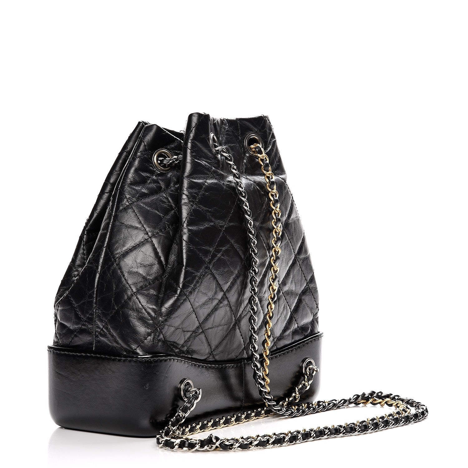 Chanel Aged Calfskin Quilted Gabrielle Backpack Black 3 of 10
