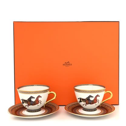 Hermes Porcelain Cheval d'Orient Tea Cup and Saucer Set of 2 11 of 11