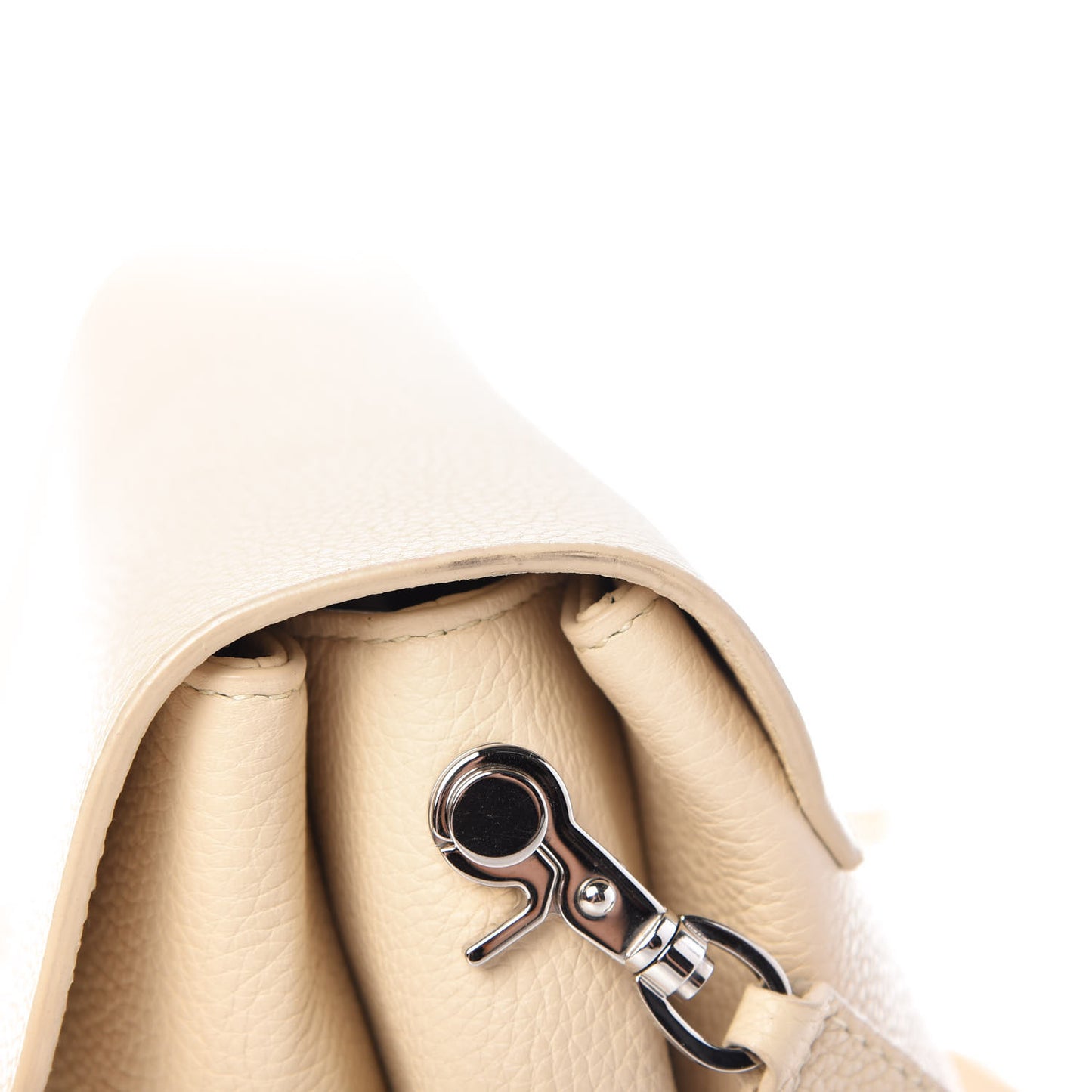 Grained Calfskin Le Dix Soft Courrier Blanc Creme