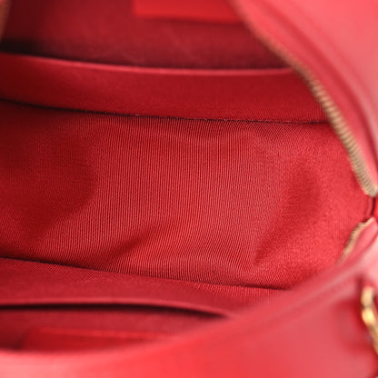Chanel Lambskin Quilted Round Clutch With Chain Red 5 of 9