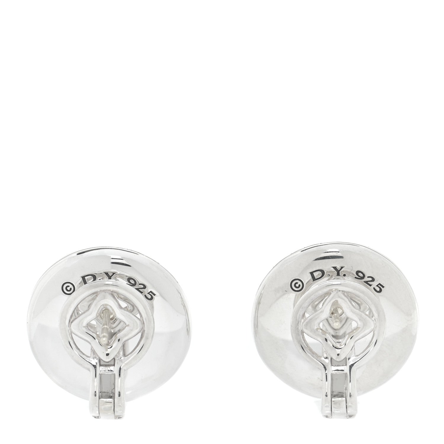 David Yurman Sterling Silver 20mm Sculpted Cable Stud Earrings 3 of 4
