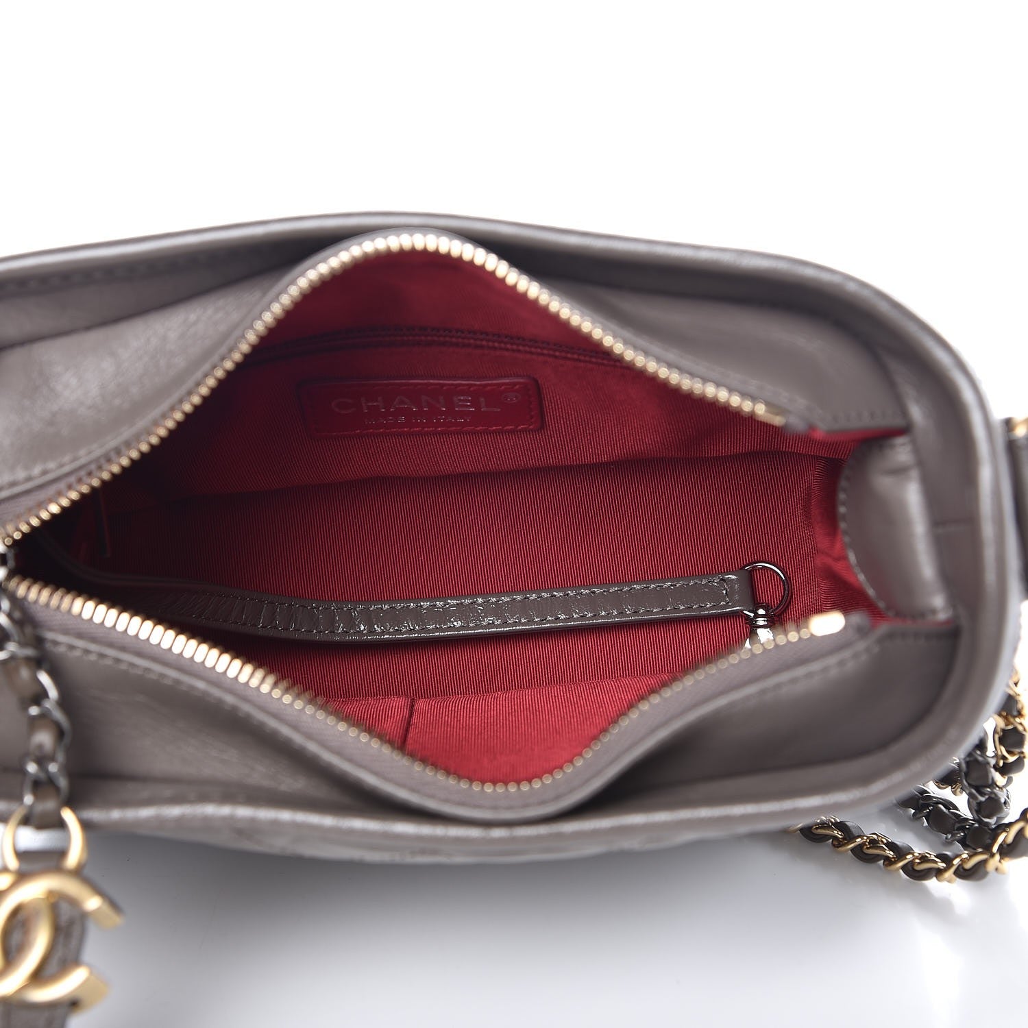Chanel Aged Calfskin Quilted Small Gabrielle Hobo Grey 5 of 7