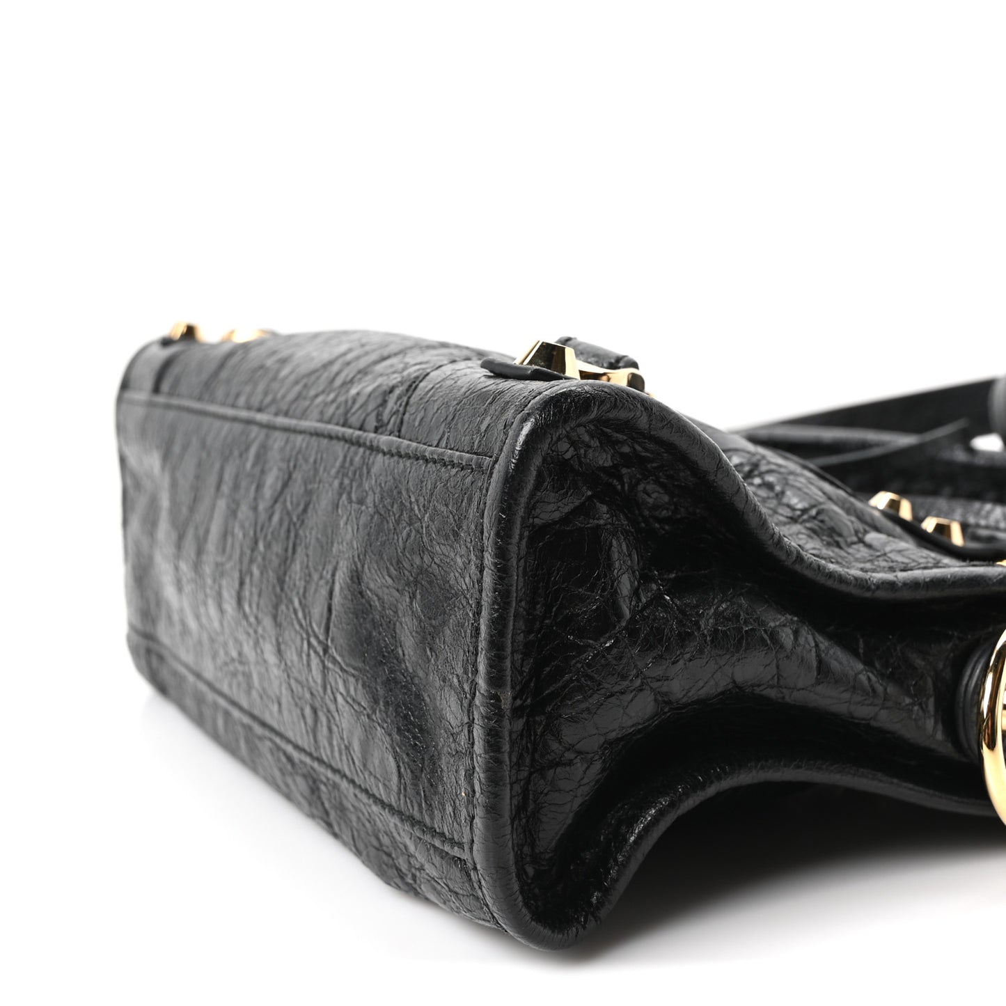 Agneau Classic Gold Hardware Mini City Black
