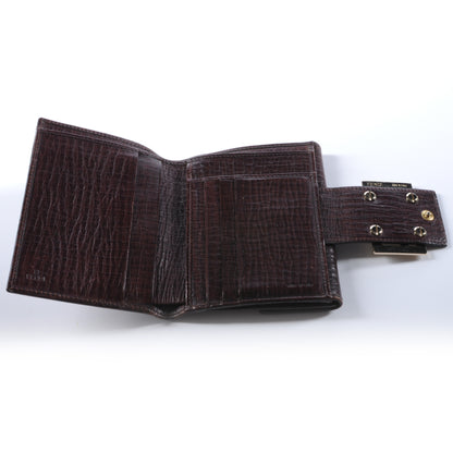 Fendi Zucchino Vitello Compact Wallet Mogano Panna Bruciato 4 of 7