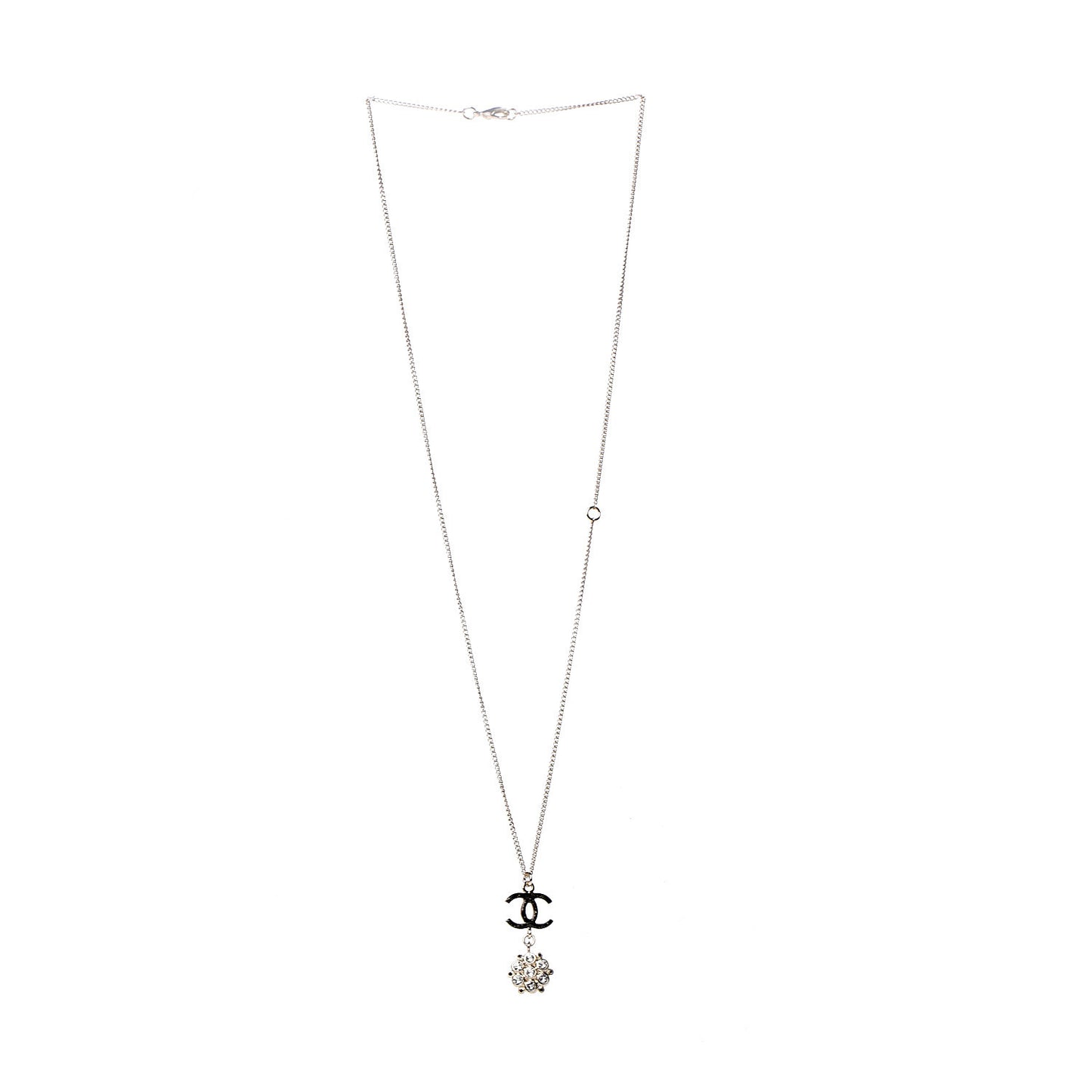 Crystal Resin CC Drop Pendant Necklace Gold