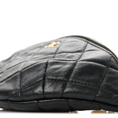 Chanel Shiny Lambskin Quilted Pearl Crush Belt Bag Black 10 of 10