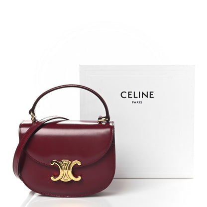 Celine Shiny Calfskin Triomphe Mini Besace Clea Carmin 10 of 10