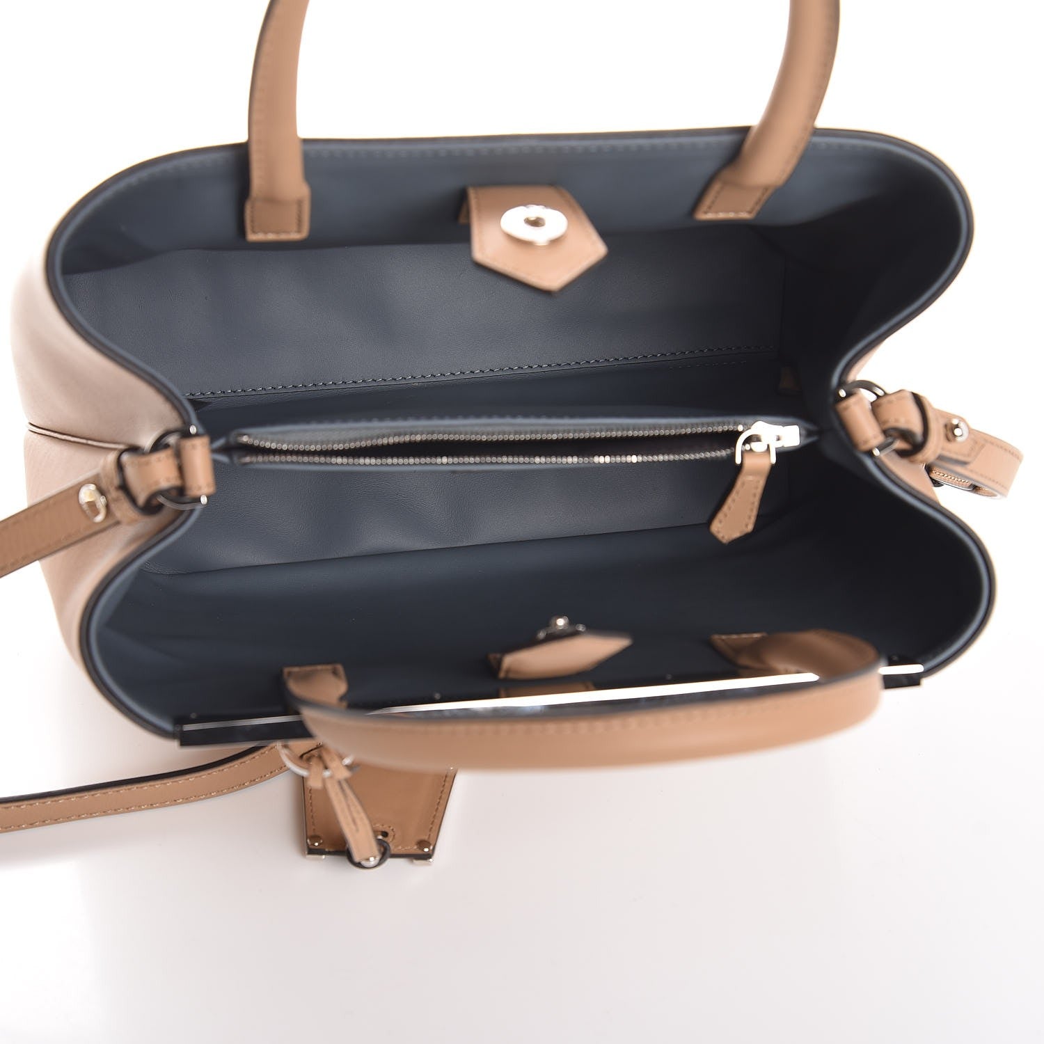 Fendi Vitello Dolce Century Petite 2Jours Tote Cuoio Tempesta 6 of 8