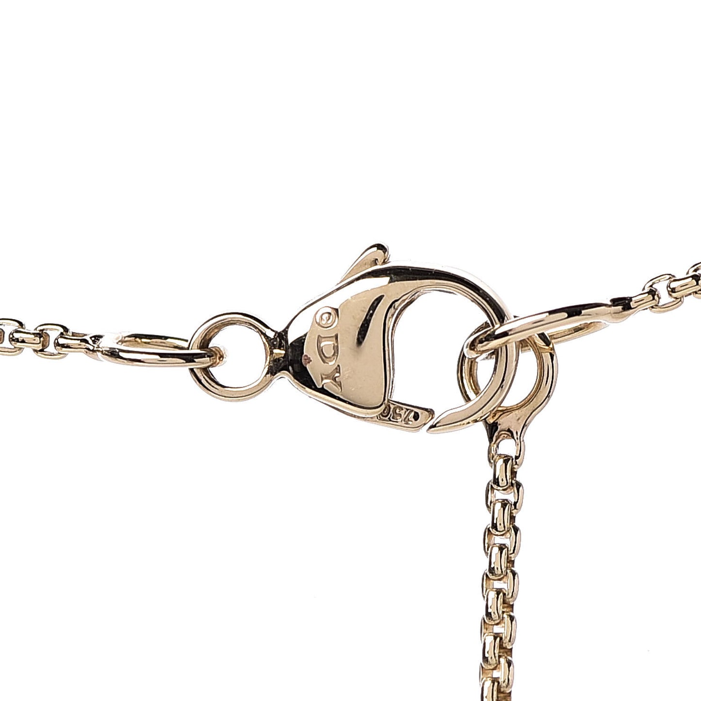 18K Yellow Gold Diamond 19mm Continuance Pendant Necklace