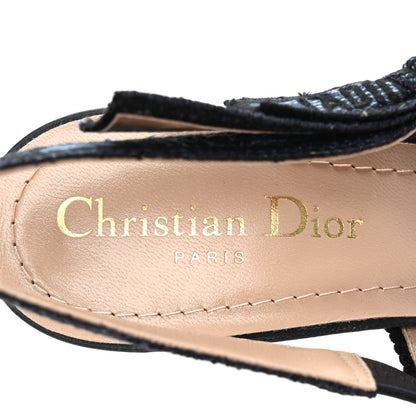 Christian Dior Denim Ribbon Floral Print J Adior Slingback 65mm Pumps 35 Blue Multicolor 8 of 10