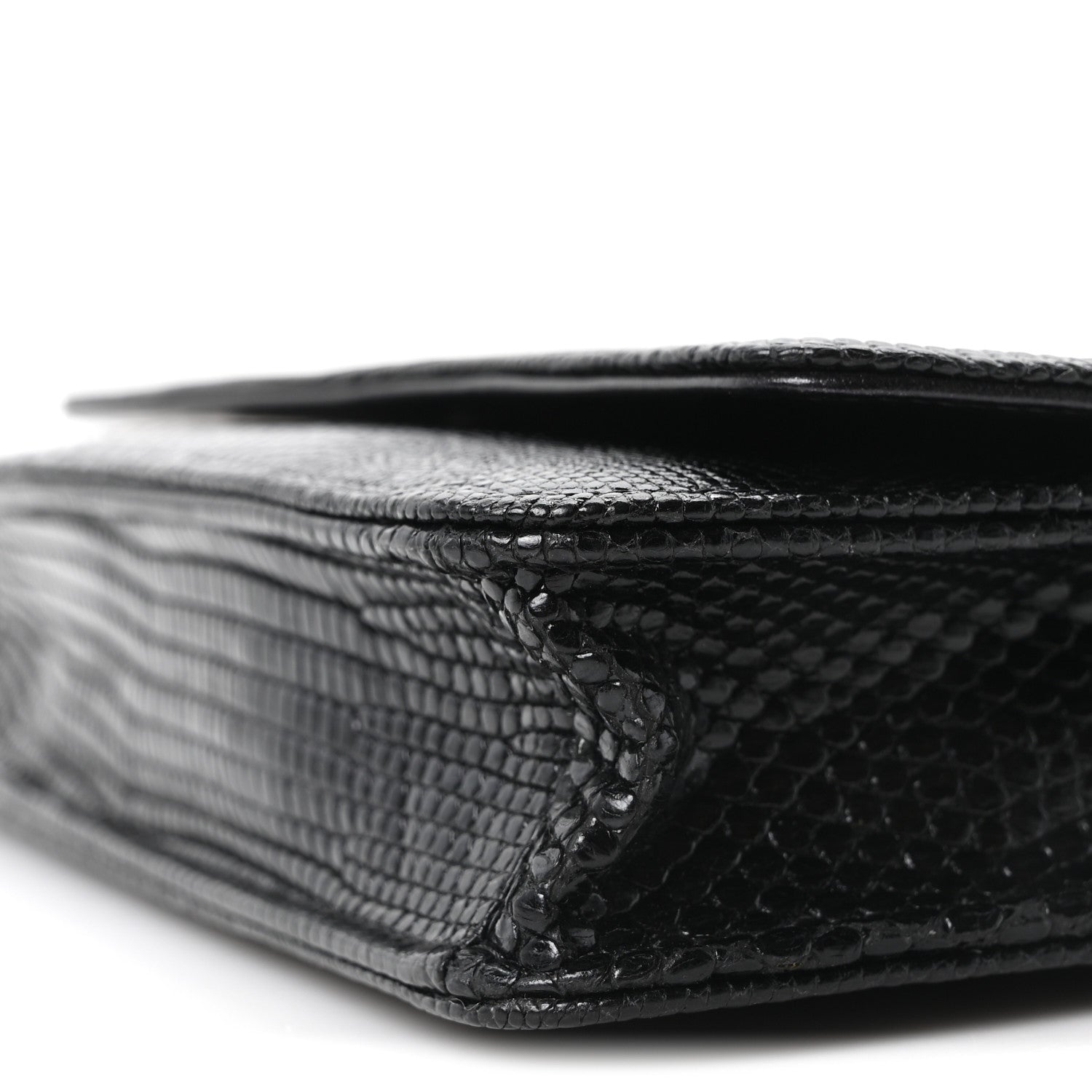 Chanel Lizard Wallet on Chain WOC Black 11 of 11