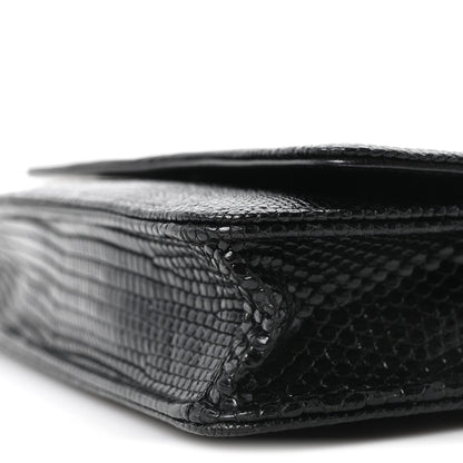 Chanel Lizard Wallet on Chain WOC Black 11 of 11