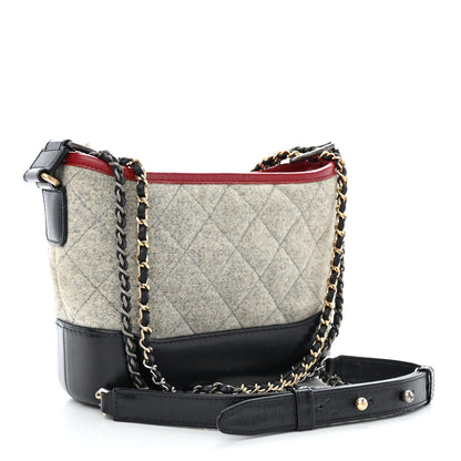 Chanel Wool Calfskin Quilted Small Gabrielle Hobo Navy 3 of 12