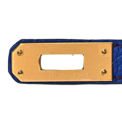 Hermes Togo Horseshoe Kelly Retourne 25 Bleu Electrique Bordeaux 30 of 38