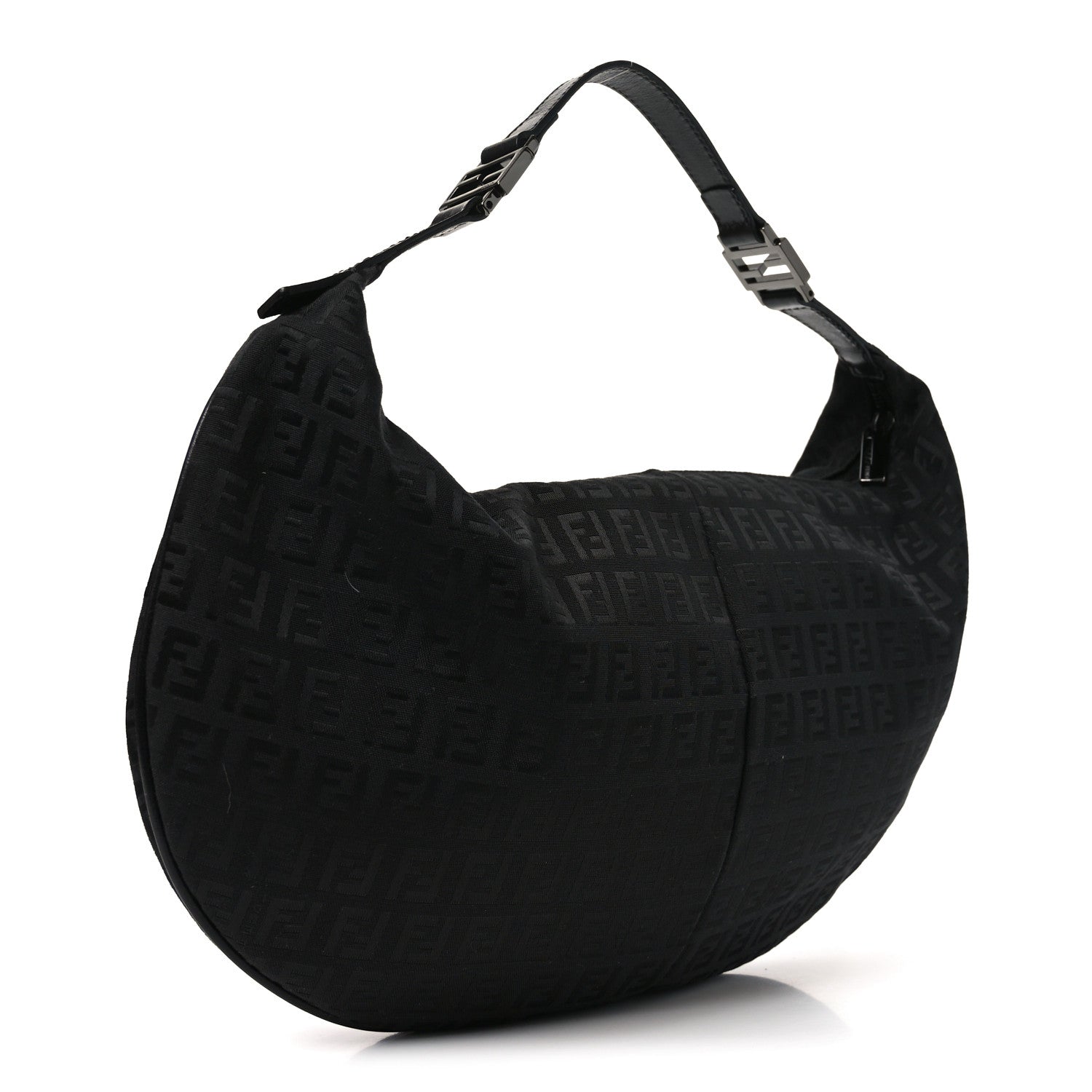 Fendi Zucchino Vitello Medium Chef Hobo Black 3 of 9