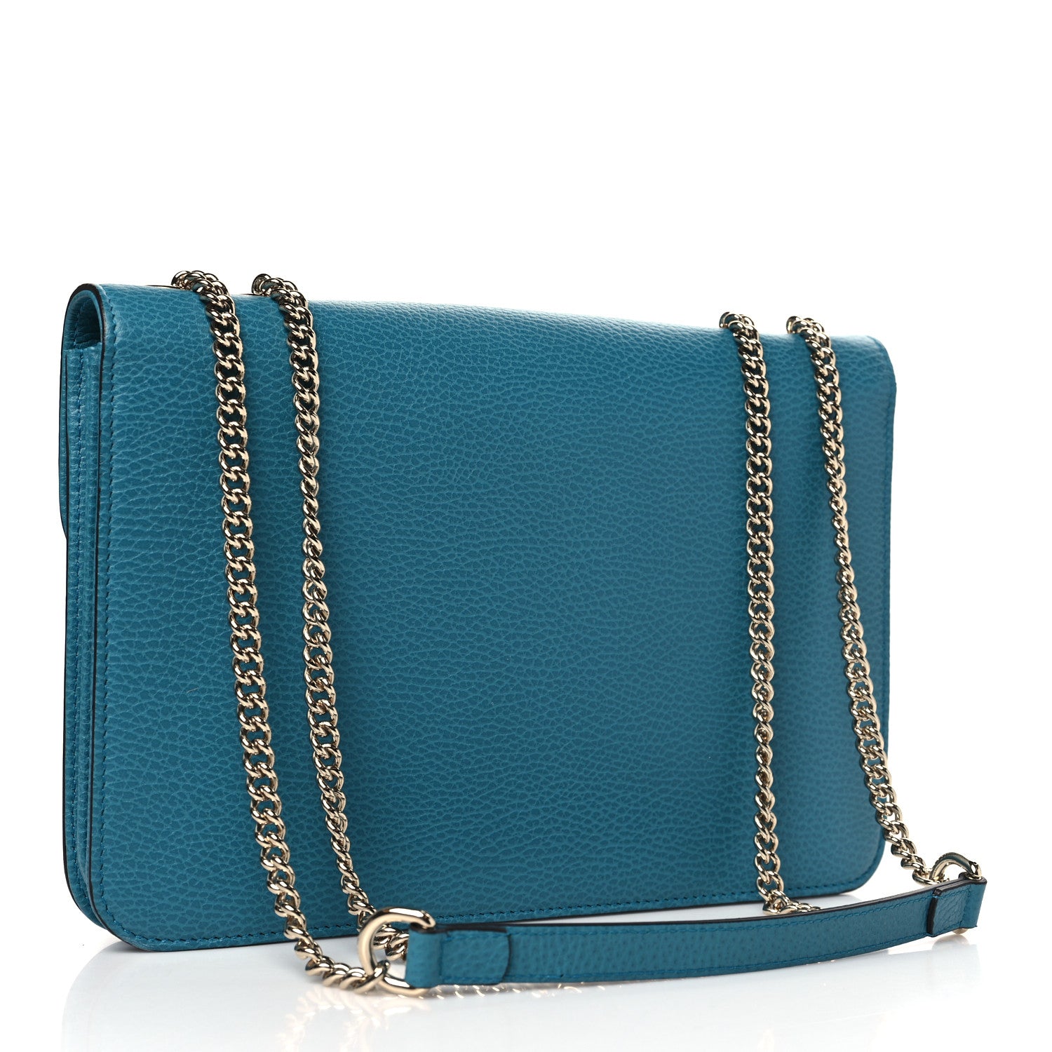 Gucci Dollar Calfskin Interlocking G Shoulder Bag Deep Cobalt 3 of 10